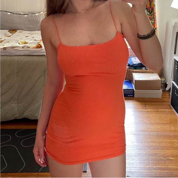 Orange Mini Summer Dress - Picture 2 of 4